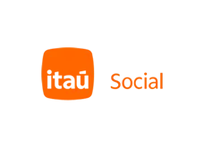 Logo laranja da Itaú Social ao lado da palavra 'Social'.