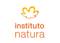 Logotipo do Instituto Natura com símbolo floral estilizado acima do nome.